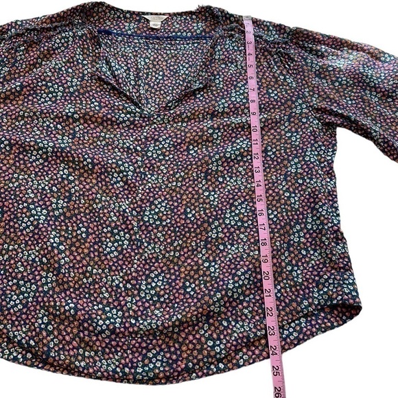 Caslon Floral Print 3/4 Sleeve Blouse - Size Large - Picture 10 of 12